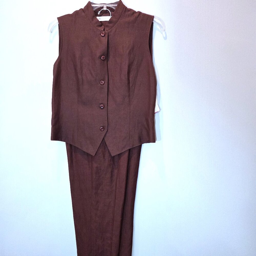 NWT Preston & York Silk & Linen Waistcoat & Pants Set Size 4